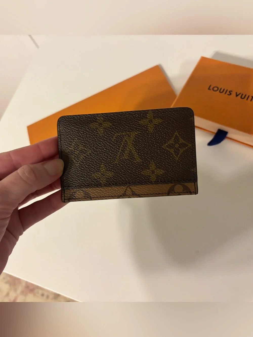 Louis Vuitton Reverse Monogram Card Holder - Brown and Tan